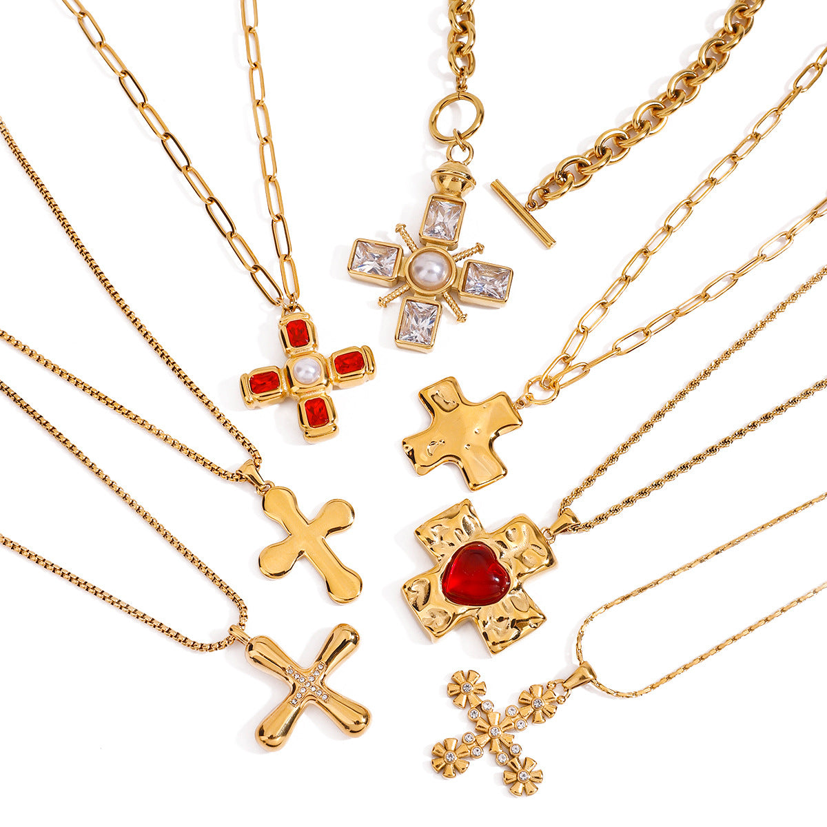 Stainless Steel Cross Pendant Necklace
