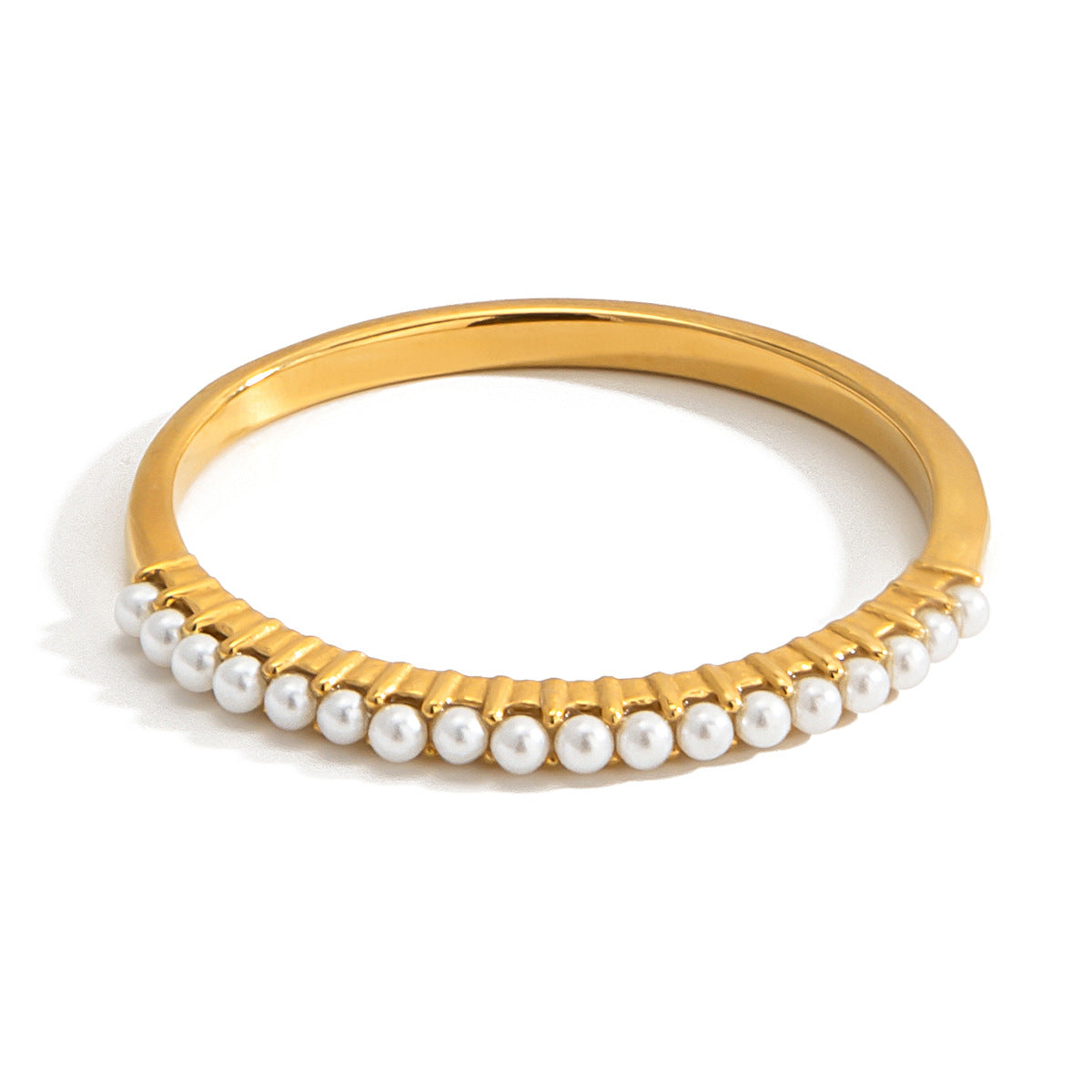 Vintage Gold Ring – Hollow Carved Pearl Cocktail Ring for Women