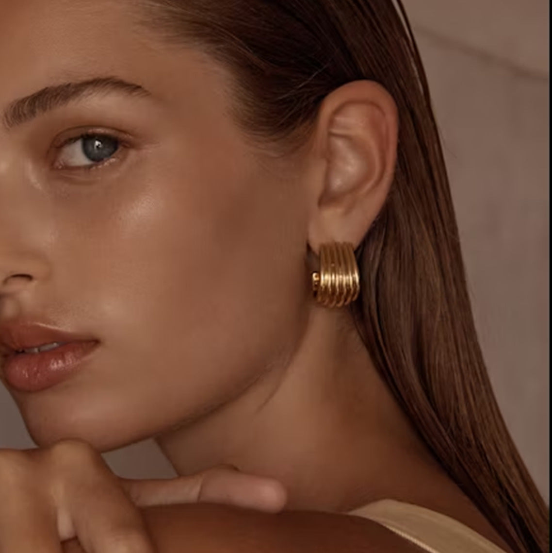 Stainless Steel Double C Earrings