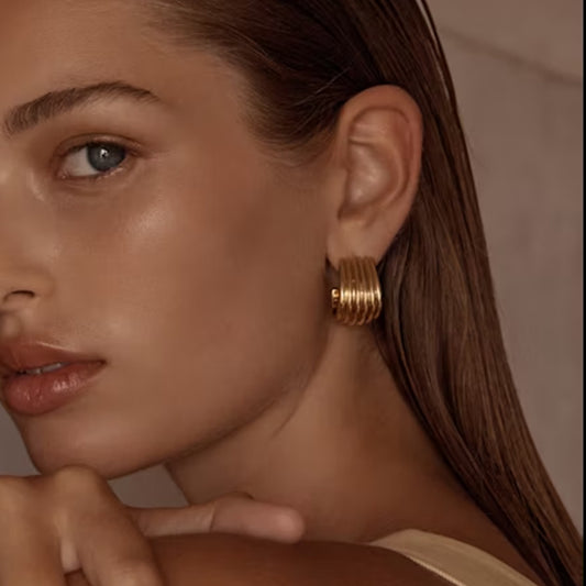 Stainless Steel Double C Earrings