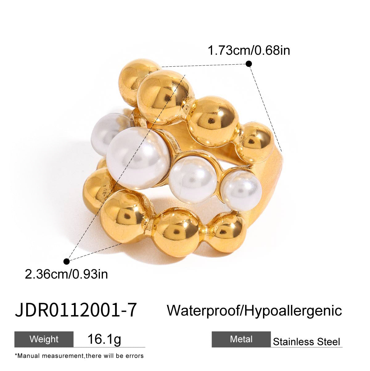 Pearl Cluster Ring & Abstract Spiral Joint Ring Set – Sculptural Statement Rings for Women