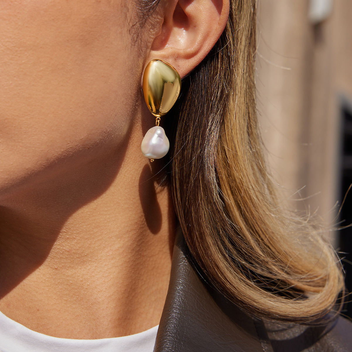 Pearl Bead Surgical Steel Earrings