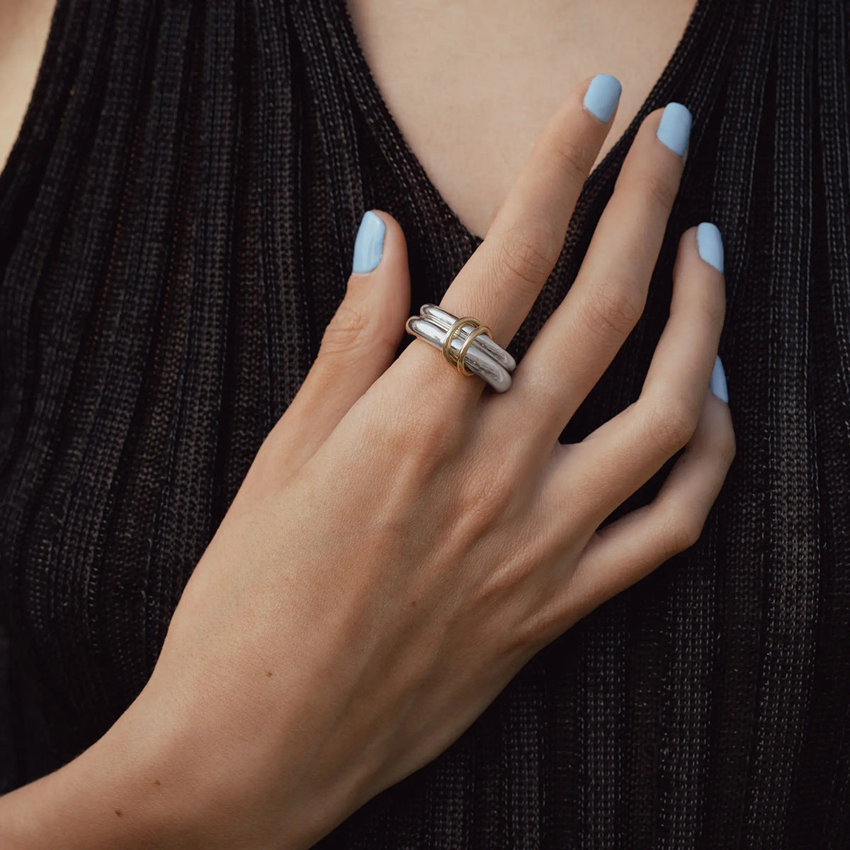 Gold-Tone Multi-Ring Set – Pearl, Zirconia, Stackable Fashion Rings for Women