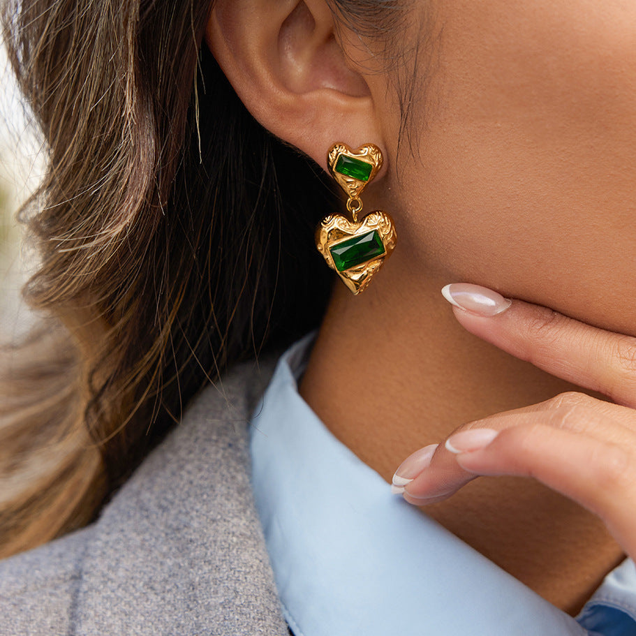 Stainless Steel Heart Earrings