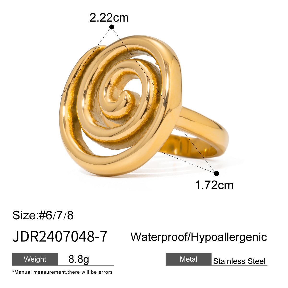 Pearl Cluster Ring & Abstract Spiral Joint Ring Set – Sculptural Statement Rings for Women