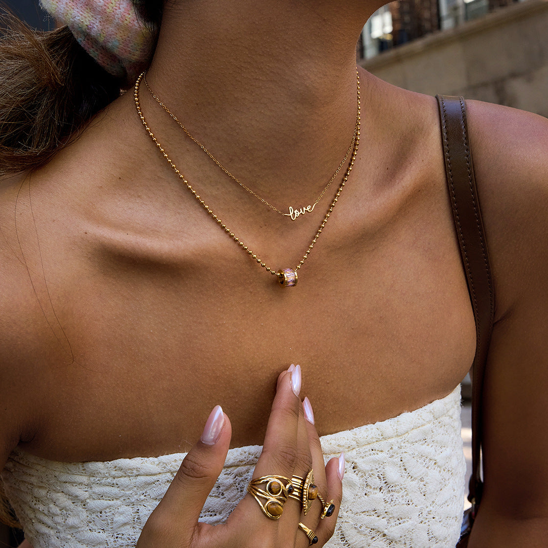 Layered Heart - Pendant Gold - Tone Necklaces