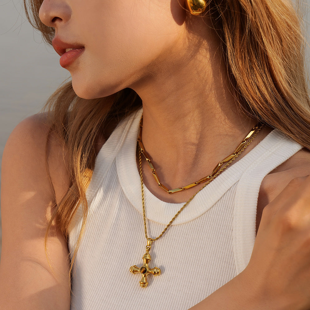 Stainless Steel Cross Pendant Necklace