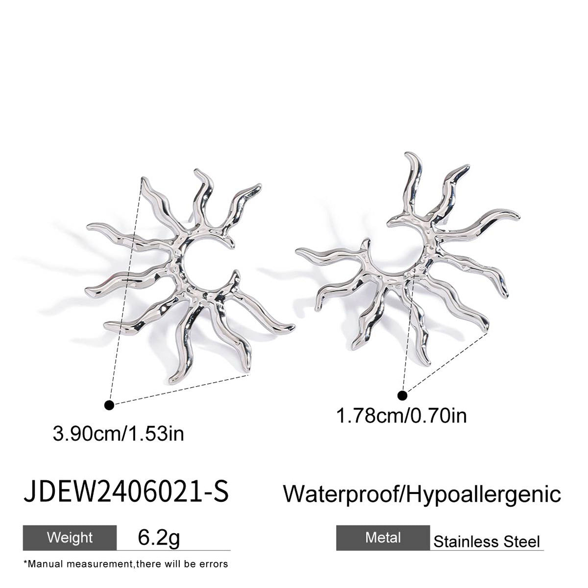 Stainless Steel Sunflower Earrings