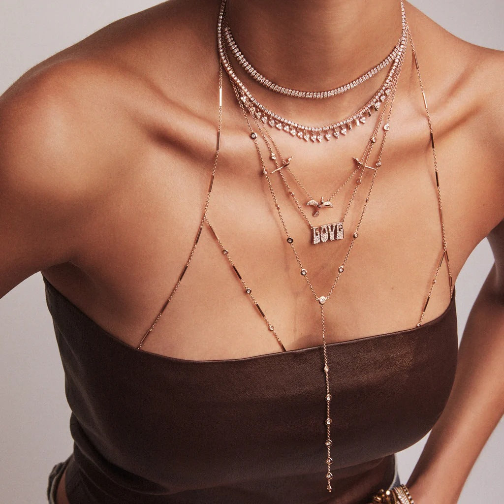 Multi - charm Dangling Necklaces | Delicate Gold - toned Jewelry