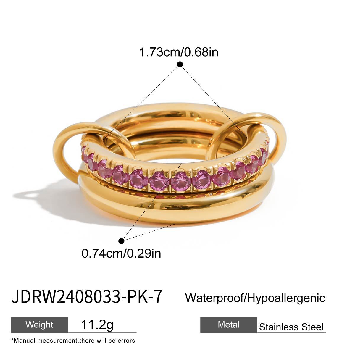 Gold-Tone Multi-Ring Set – Pearl, Zirconia, Stackable Fashion Rings for Women