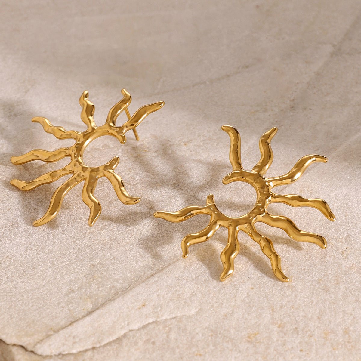 Stainless Steel Sunflower Earrings