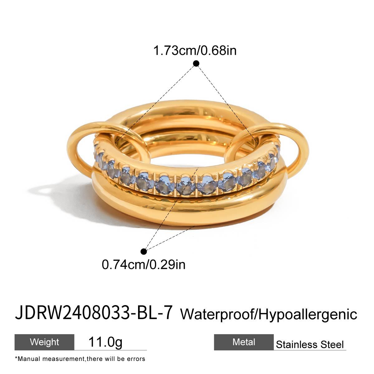 Gold-Tone Multi-Ring Set – Pearl, Zirconia, Stackable Fashion Rings for Women