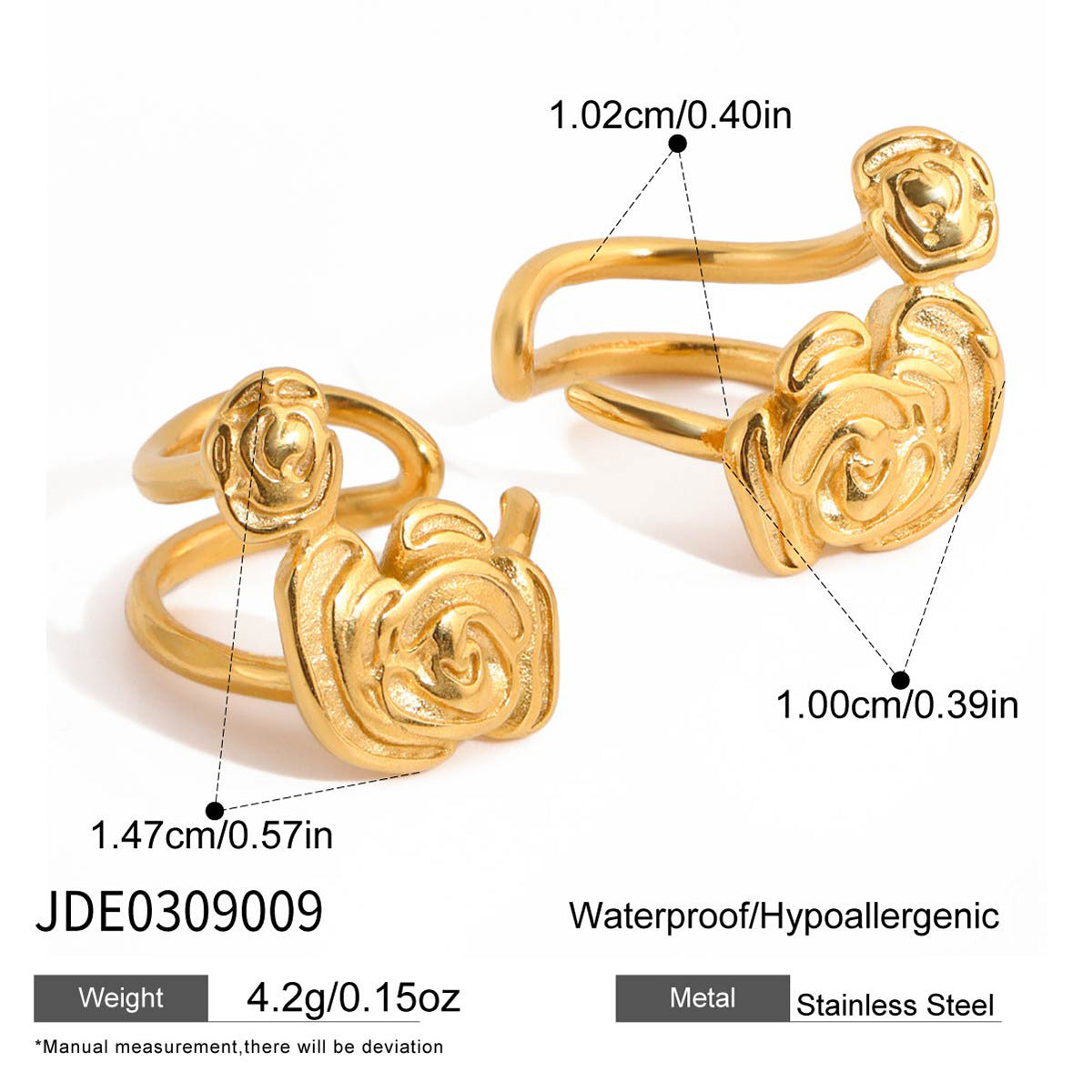 Stainless Steel Heart Earrings for Valentine's Day