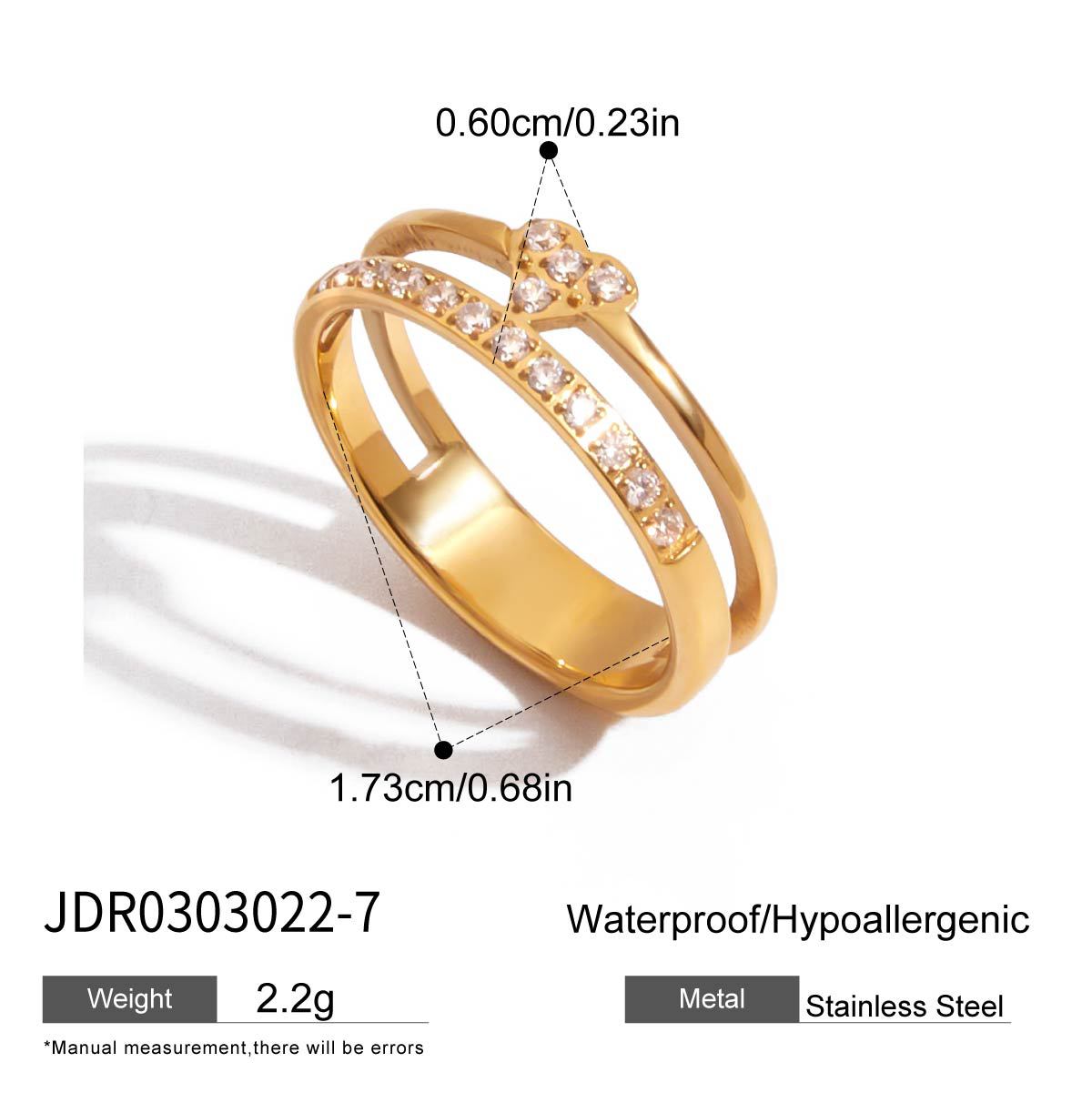 Multi-Ring Set – Diamond & Heart Shaped Stackable Rings for Women