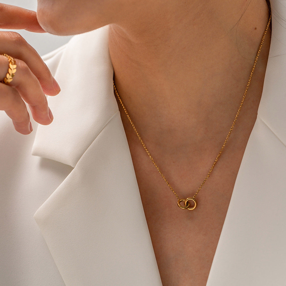 Dazzling Gold - Plated Chain - Link Necklace with Crystals