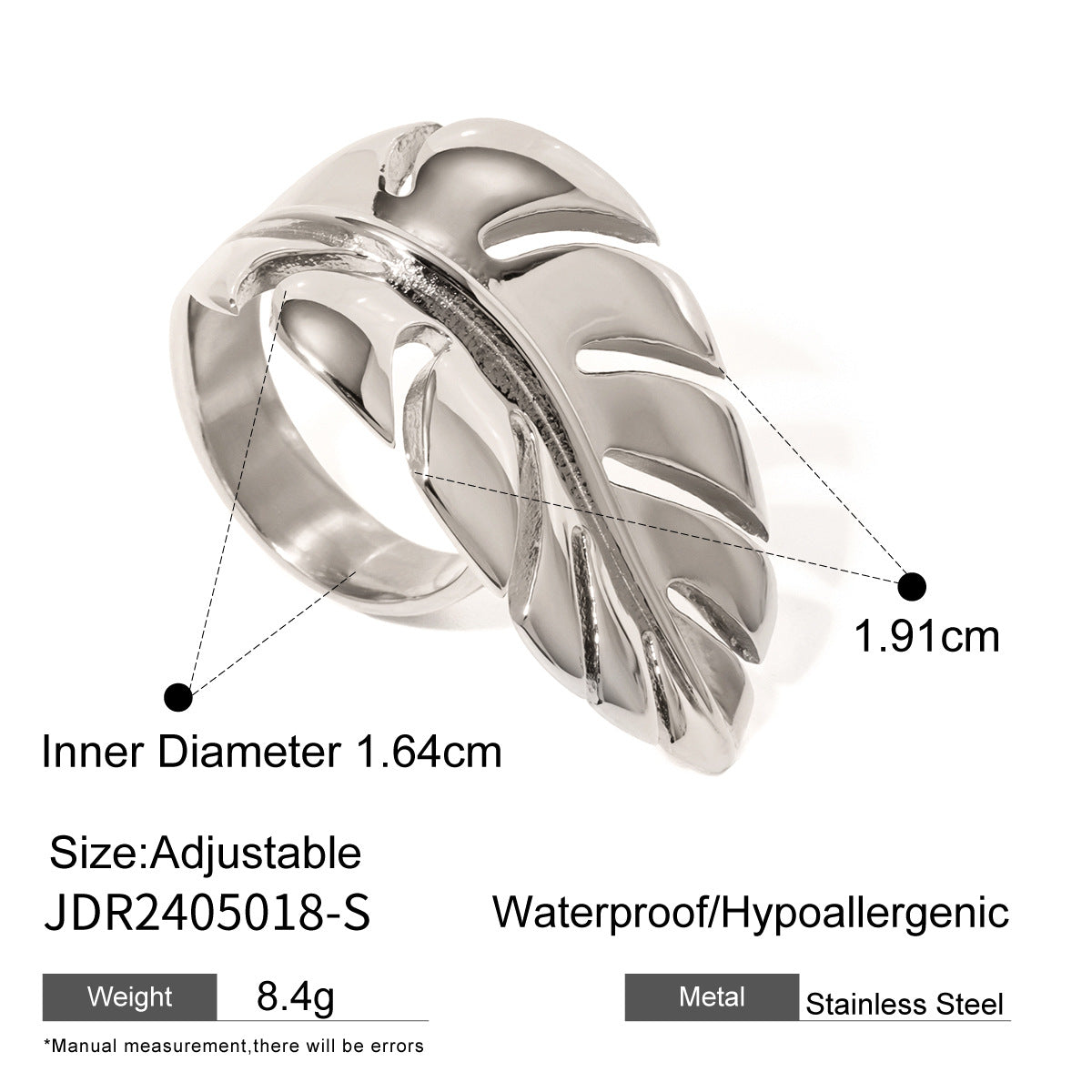 Silver Statement Rings Set – Sculptural Leaf, Stackable Bands & Joint Ring for Women