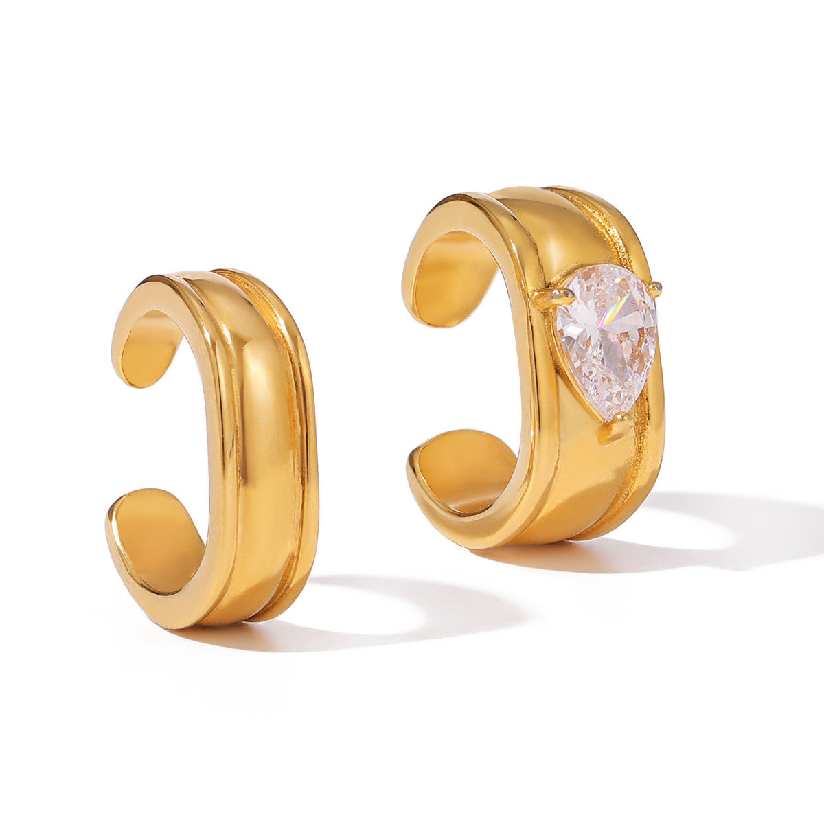 Teardrop Zirconium Titanium Steel Earrings