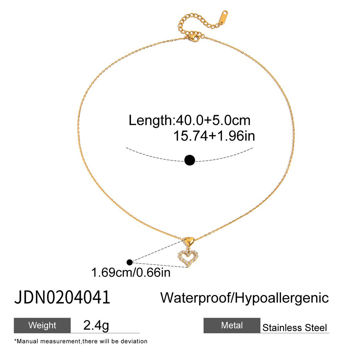 Layered Heart - Shaped Necklaces with Cubic Zirconia