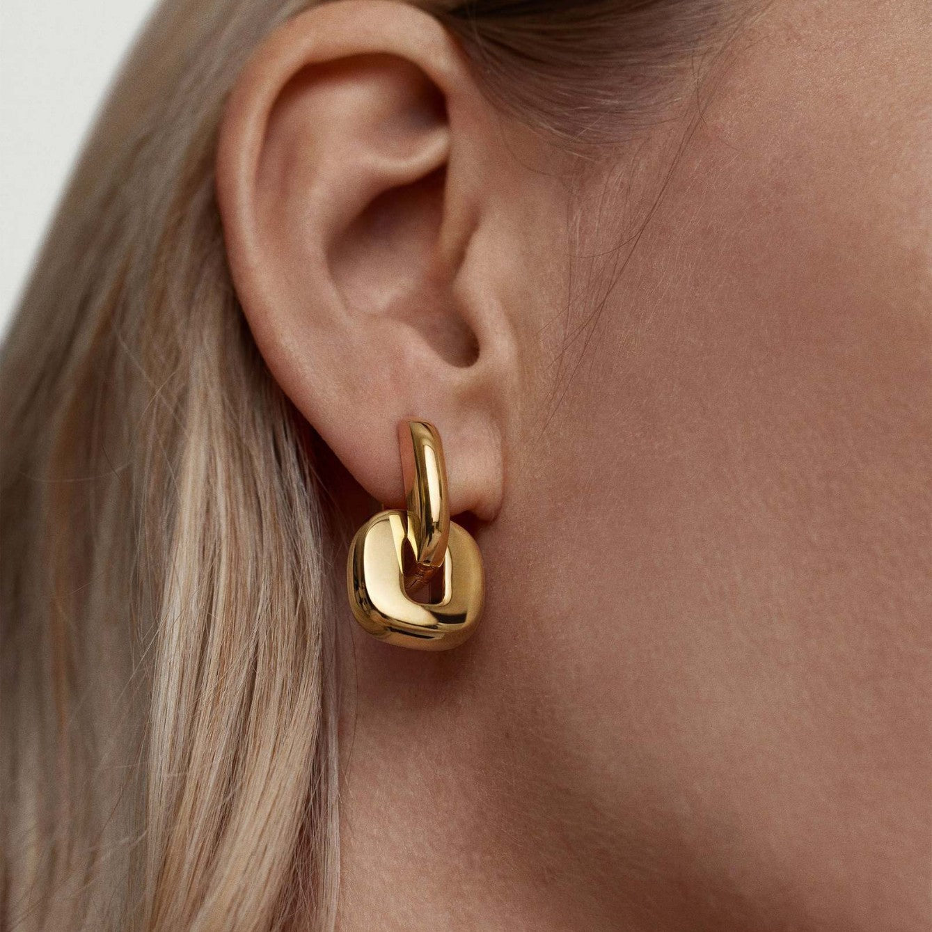 Two-tone Stainless Steel Stud Earrings