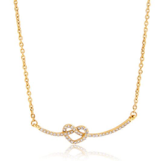 Interlocking Hearts Necklace for Women | 18K Gold Plated CZ Love Pendant Jewelry