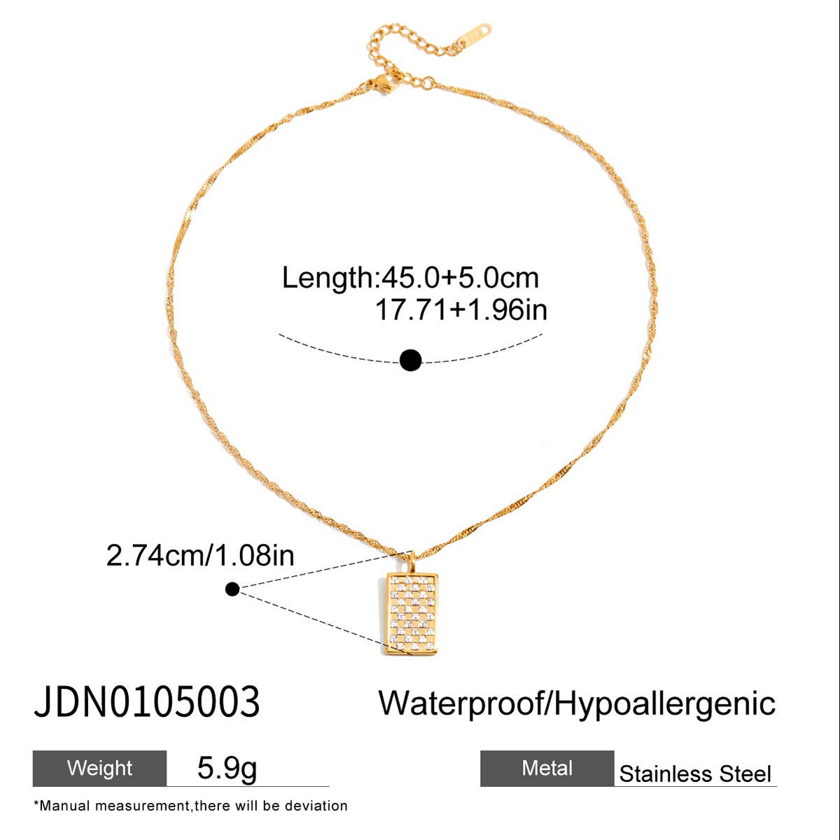 Crystal Titanium Steel Necklace