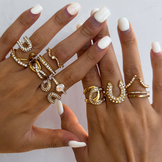 Statement Ring Set – Sculptural Knot, Abstract Figure & Twisted Band for Women