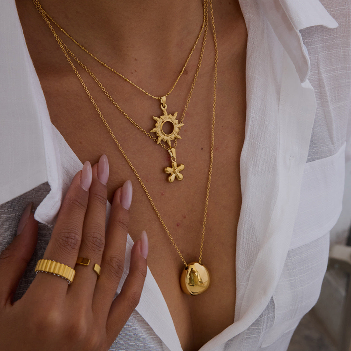 18k Gold Stainless Steel Minimalist Necklace