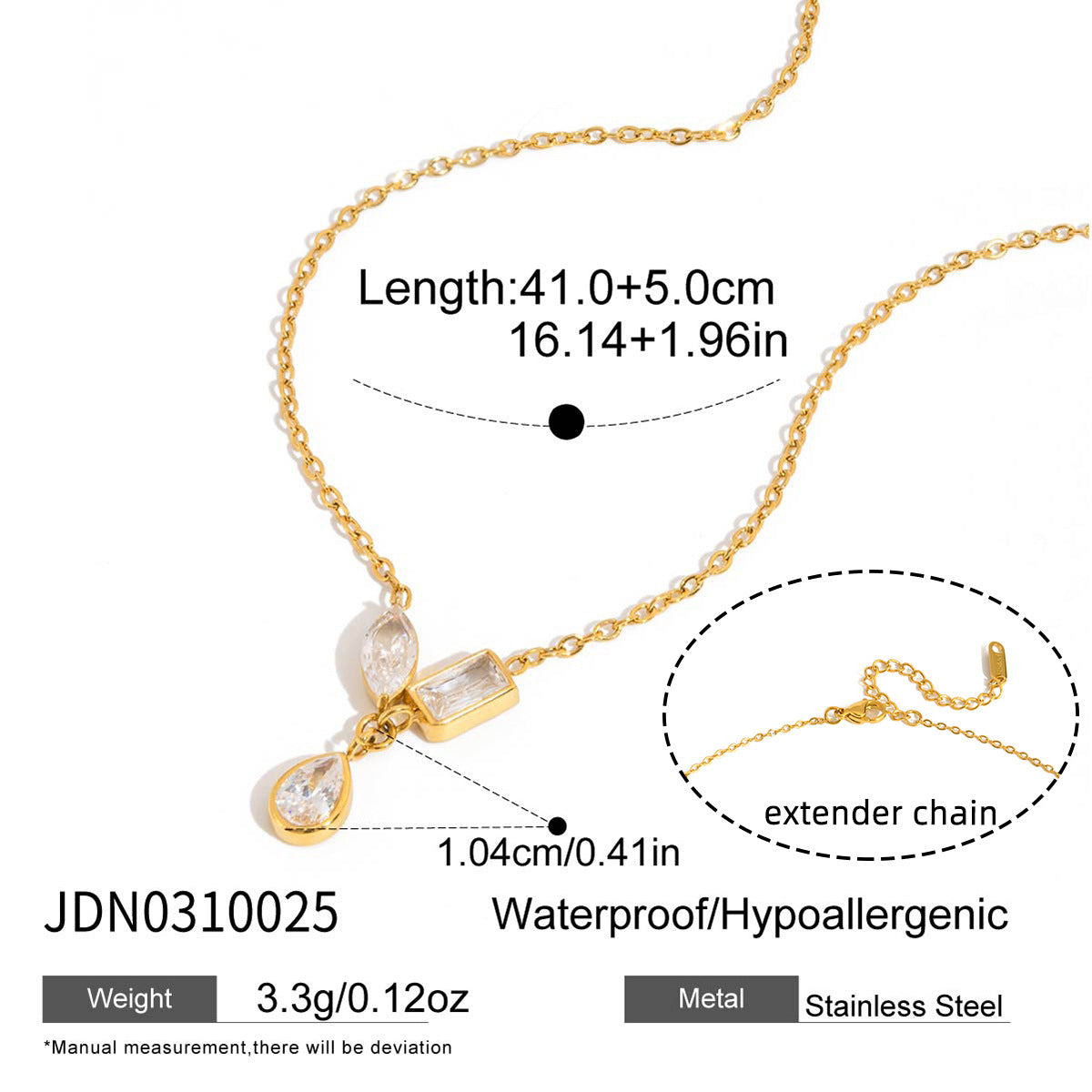Elegant Gold - tone Y - shaped Necklace with Pearl and Crystal Drop