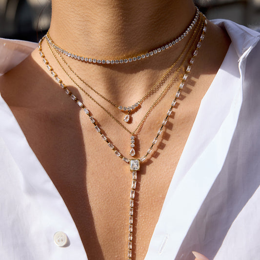 Multi - Layer Diamond - Studded Necklaces for Women