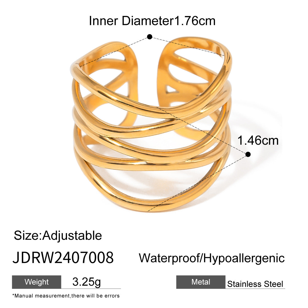 Gold-Tone Stainless Steel Ring