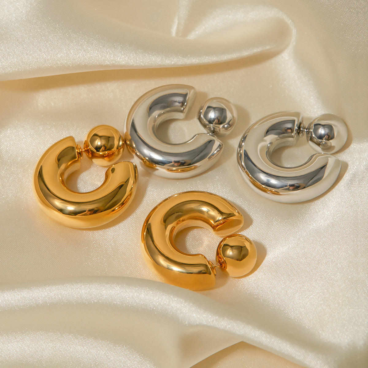 Chunky Gold - Tone Hoop Earrings for a Bold Statement Look