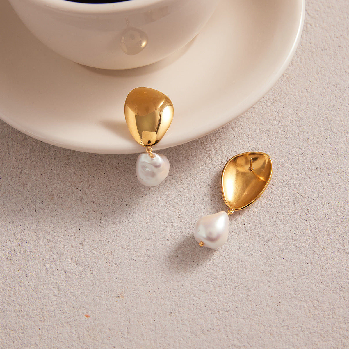 Pearl Bead Surgical Steel Earrings