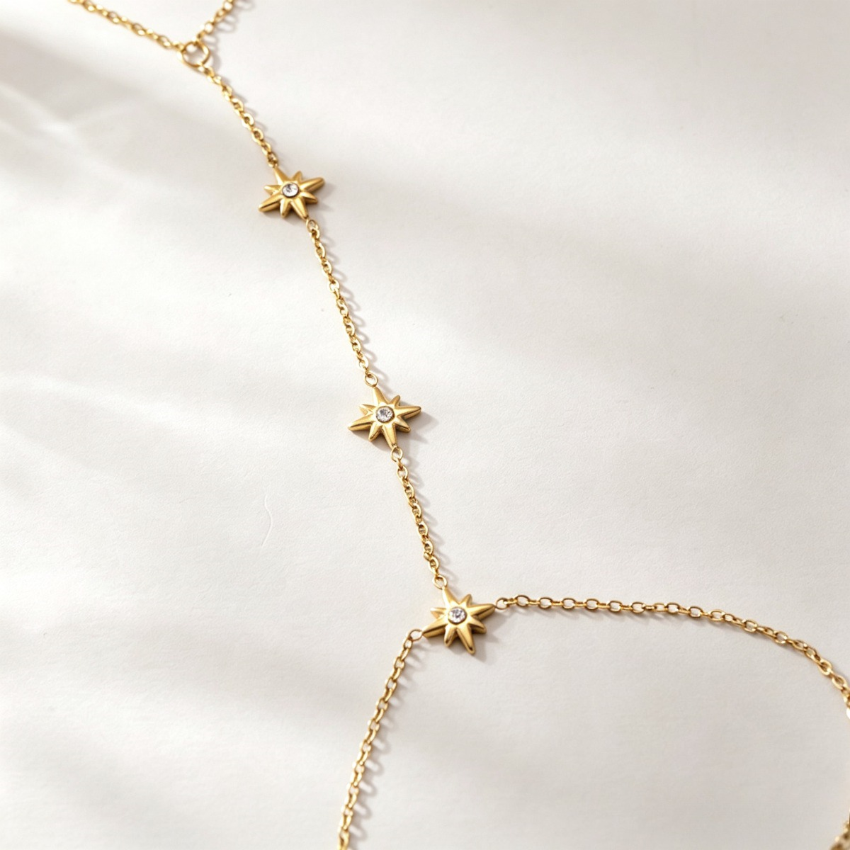 Gold Star Hand Chain Bracelet – Celestial Finger Ring Jewelry
